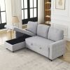 FX 78.8" Reversible Sleeper Combo Sofa with Pullout Bed, Comfortable Linen L-Shaped Combo Sofa Sofa Bed, Living Room Furniture Sets for Tight Spaces