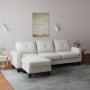 Living Room Furniture with Polyester Fabric L Shape Couch Corner Sofa for Small Space Beige