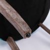 A&A Furniture,Ultra Side Dining Chair, Thickened fabric chairs with neutrally toned solid wood legs, Bronze nail head, Set of 2, Blue