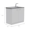 Brookeline Rectangle 2-Door Utility Sink and Cabinet White