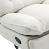 360° Swivel Recliner Adjustable Chair Chenille Glider Swivel Reclining Sofa Chair with Black Metal Round Base - Beige
