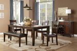 Classic Style Set of 2 Side Chairs Mango Veneer Faux Leather Upholstered Transitional Dining Furniture