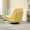 360° Swivel Recliner Adjustable Chair Chenille Glider Swivel Reclining Sofa Chair with Black Metal Round Base - Yellow