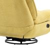360° Swivel Recliner Adjustable Chair Chenille Glider Swivel Reclining Sofa Chair with Black Metal Round Base - Yellow