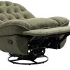 360° Swivel Recliner Adjustable Chair Chenille Glider Swivel Reclining Sofa Chair with Black Metal Round Base - Green
