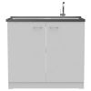 Brookeline Rectangle 2-Door Utility Sink and Cabinet White