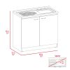 Brookeline Rectangle 2-Door Utility Sink and Cabinet White