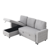 FX 78.8" Reversible Sleeper Combo Sofa with Pullout Bed, Comfortable Linen L-Shaped Combo Sofa Sofa Bed, Living Room Furniture Sets for Tight Spaces