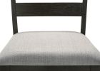 Contemporary Style Charcoal Finish Counter Height Dining Chair Bar Stool 2pc Set Fabric Upholstery Wooden Furniture