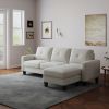 Living Room Furniture with Polyester Fabric L Shape Couch Corner Sofa for Small Space Beige