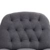 360° Swivel Recliner Adjustable Chair Chenille Glider Swivel Reclining Sofa Chair with Black Metal Round Base - Gray