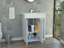 Malden 2-Shelf Rectangle Freestanding Vanity Cabinet White