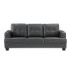 Modern Design 3pc Sofa Set Premium Faux Leather Upholstery Gray Sofa Loveseat Chair Comfort Tufted Detail Solid Wood Frame Living Room Furniture
