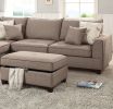Beautiful 3-pcs Sectional Sofa Mocha Dorris Fabric Cushion Sofa Chaise Storage Ottoman Reversible Couch Living Room Furniture