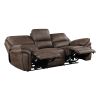 Plush Modern Living Room Sofa Set 2pc Power Reclining Sofa and Loveseat Brown Microfiber Upholstery USB port Solid Wood Frame Furniture
