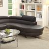 Luxurious Living Room Furniture Sectional Sofa 2pc Set Espresso Faux Leather Flip-up Headrest
