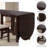 Retro Drop-Leaf Table Rubber Wood Dining Table with Spacious Tabletop Small Drawer for Small Space Kitchen Dark Brown