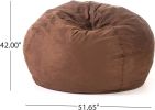 5-Foot Comfortable High-Density Shredded Foam Bean Bag Chair for Kids and Adults, with Removable Microsuede Cover, Ideal Reading and Bedroom Floor Lou