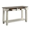 Rosy Brown and Antique White Finish 1pc Sofa Table with 2 Drawers Bottom Shelf Wooden Living Room Furniture