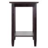 Genoa Rectangular End Table with Glass Top and shelf