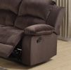 Comfortable Motion Sofa 1pc Couch Living Room Furniture Chocolate Padded Suede Plush Cushion Metal Reclining
