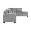 3-Piece Reversible Sectional with Chaise Ottoman Tufted Detail Taupe Microfiber Upholstered Modern Living Room Furniture L-Shape Sofa