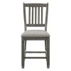 Antique Gray Finish Counter Height Chairs 2pc Set Dining Room Furniture Upholstered Seat Wooden Chairs Classic Style