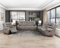 Modern Living Room 1pc Reclining Chair Plush Seating, Polished Microfiber Upholstery, Grayish Brown Solid Wood Frame Furniture