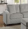 3-Piece Reversible Sectional with Chaise Ottoman Tufted Detail Taupe Microfiber Upholstered Modern Living Room Furniture L-Shape Sofa
