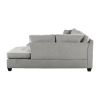 3-Piece Reversible Sectional with Chaise Ottoman Tufted Detail Taupe Microfiber Upholstered Modern Living Room Furniture L-Shape Sofa