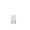 Manhattan Comfort Liberty 53.14" Mid-Century Modern TV Stand with 5 Shelves and 1 Door in White with Solid Wood Legs
