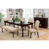Transitional Antique Cherry Beige Set of 2pc Side Chairs Padded Fabric Turned Legs Dining Room Furniture