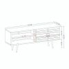 Manhattan Comfort Liberty 62.99" Mid-Century Modern TV Stand with 3 Shelves and 2 Doors in Rustic Brown with Solid Wood Legs