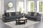 Modern Traditional Luxury Living Room Sofa 1pc Plush Microfiber Upholstery 4 Decorative Pillows Cushion Seat Solid Wood Furniture