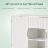 Storage cabinet Wave pattern 2 door With drawers buffets & sideboards for living room, dining room, bedroom , hall, white, 47.2''w x 15.8''d x 33.5''h