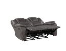 Katrine - Charcoal PU Manual Loveseat - Black
