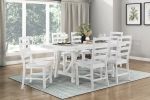 Contemporary White Finish 1pc Dining Table Wooden Kitchen Dining Furniture Farmhouse Aesthetic