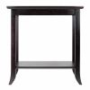 Genoa Rectangular End Table with Glass Top and shelf