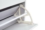 Shoe Cabinet , Shoe storage shelves, metal leg, White