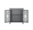 Antique Grey Accent Chest 1pc Classic Storage Cabinet Shelves Glass Inlay Doors Wooden Traditional Design Furniture