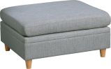 Living Room Furniture 6pc Modular Sofa Set Light Grey Dorris Fabric Couch 3x Corner Wedges 2x Armless Chair And 1x Ottoman