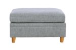 Living Room Furniture 6pc Modular Sofa Set Light Grey Dorris Fabric Couch 3x Corner Wedges 2x Armless Chair And 1x Ottoman
