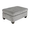 3-Piece Reversible Sectional with Chaise Ottoman Tufted Detail Taupe Microfiber Upholstered Modern Living Room Furniture L-Shape Sofa