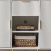 Storage cabinet Wave pattern 2 door With drawers buffets & sideboards for living room, dining room, bedroom , hall, white, 47.2''w x 15.8''d x 33.5''h