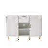 Storage cabinet Wave pattern 2 door With drawers buffets & sideboards for living room, dining room, bedroom , hall, white, 47.2''w x 15.8''d x 33.5''h