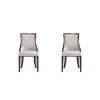 Manhattan Comfort Grand Faux Leather Dining Chairs - Set of 2 in Light Grey