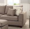 Beautiful 3-pcs Sectional Sofa Mocha Dorris Fabric Cushion Sofa Chaise Storage Ottoman Reversible Couch Living Room Furniture