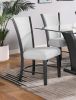 2pc Contemporary Glam Upholstered Dining Side Chair Padded Dove Gray Fabric Upholstery Seat Back Wooden Furniture