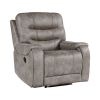 Modern Living Room 1pc Reclining Chair Plush Seating, Polished Microfiber Upholstery, Grayish Brown Solid Wood Frame Furniture