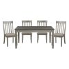 Dining Room Furniture Side Chairs 2pc Set Wire Brushed Light Gray Finish Vertical Slat Back Design Wooden Chairs Set